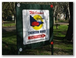 Thomson River Caravan Park - Sale: Thomson River Caravan Park welcome sign