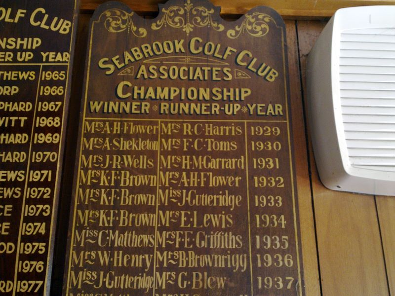 Seabrook Golf Club Inc. - Wynyard: List of some of the Champions