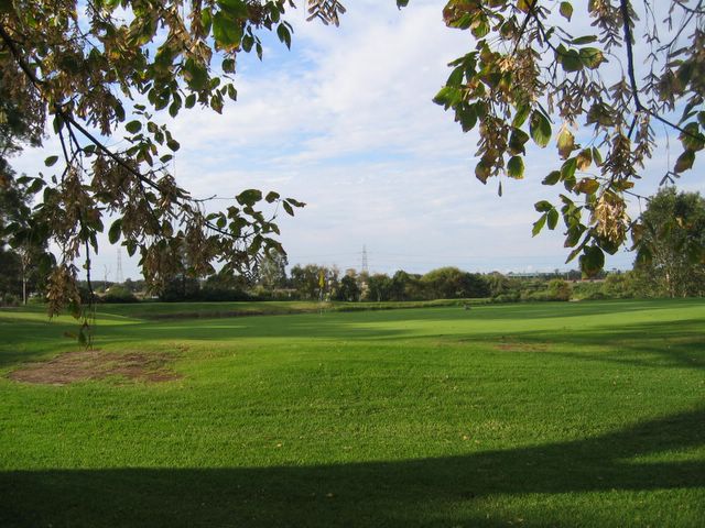 Shortland Waters Golf Course - Shortland: Green on Hole 3 looking back along fairway