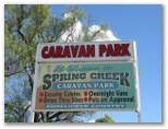 Spring Creek Caravan Park - Spring Creek: Spring Creek Caravan Park welcome sign.