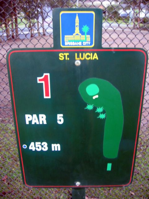 St Lucia Golf Links - St Lucia Brisbane: Layout of Hole 1 - Par 5 453 meters