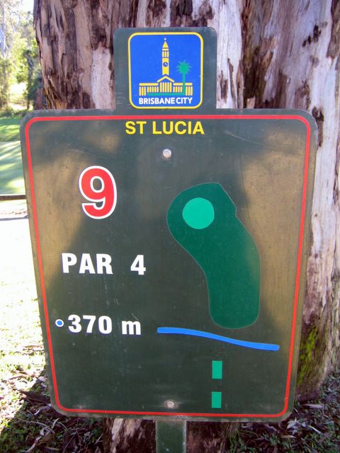 St Lucia Golf Links - St Lucia Brisbane: Layout Hole 9 - Par 4, 370 meters