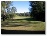 St Lucia Golf Links - St Lucia Brisbane: Fairway view Hole 9 - if you drift right the creek and bullrushes could prove a problem