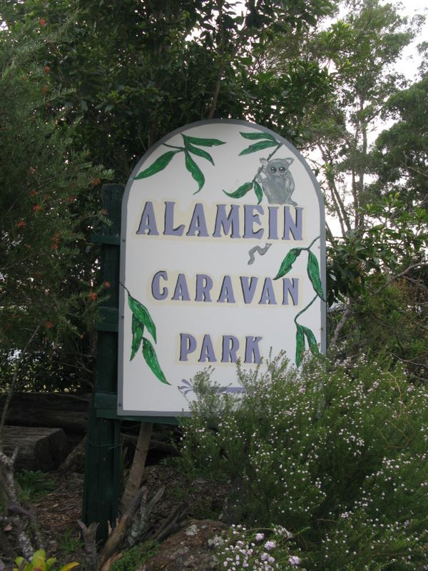 Alamein Caravan Park - Sussex Inlet: Alamein Caravan Park welcome sign