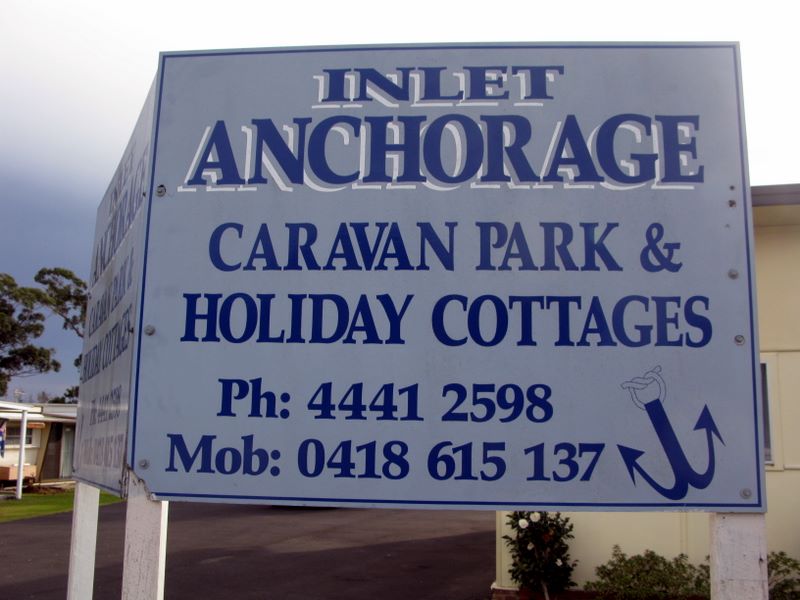 Inlet Anchorage Caravan Park - Sussex Inlet: Welcome sign