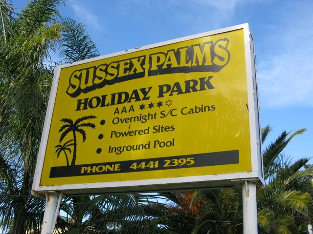 Sussex Palms Holiday Park - Sussex Inlet: Sussex Palms Holiday Park welcome sign