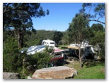 Lane Cove River Tourist Park - Macquarie Park: Powered sites for caravans with city view in the background