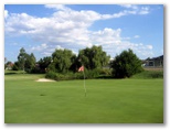 Longyard Golf Course - Tamworth: Green on Hole 5 with water trap in background