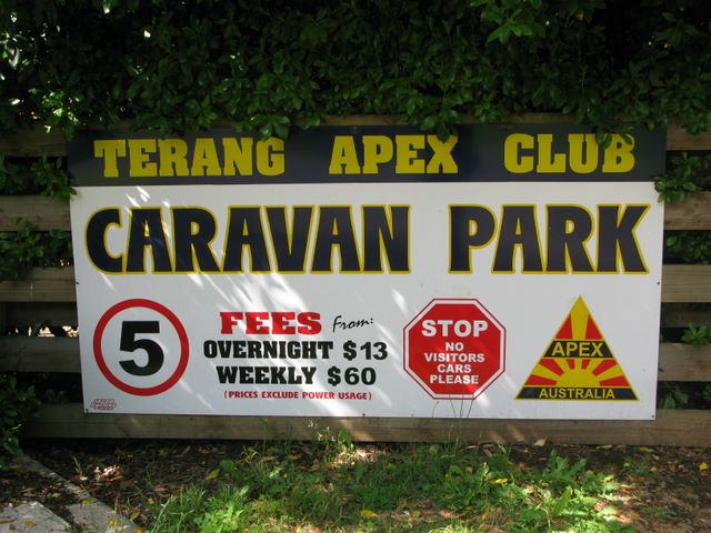 Terang Apex Club Caravan Park - Terang: Terang Apex Club Caravan Park welcome sign.