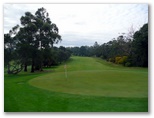 Trafalgar Golf Course - Trafalgar: Green on Hole 18 looking back along fairway.
