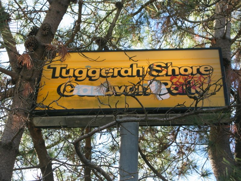 Tuggerah Shore Caravan Park - Tuggerawong: Welcome sign has seen better days.