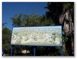Great Lakes Holiday Park - Tuncurry: Great Lakes Caravan Park welcome sign