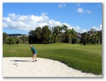 Twin Towns Golf Course - Banora Point: Green on Hole 1 with big left side bunker