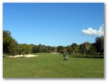 Twin Towns Golf Course - Banora Point: Large fairway bunkers on the Hole 2 fairway