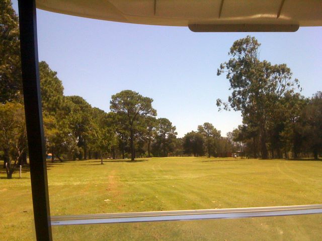 Urunga Golf and Sports Club - Urunga: Approach to the green on Hole 7