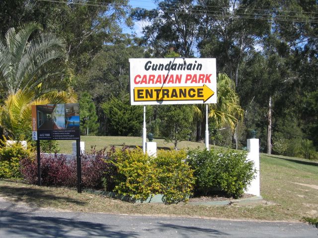 Gundamain Caravan Park - Urunga: Welcome sign