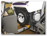 Vista RV Crossover - Bayswater: Vista RV Crossover - a sophisticated and rugged caravan: Storage areas and gas cylinder