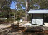 Cascades Camping Ground - Wadbilliga National Park: new toilet block with campsites in the background