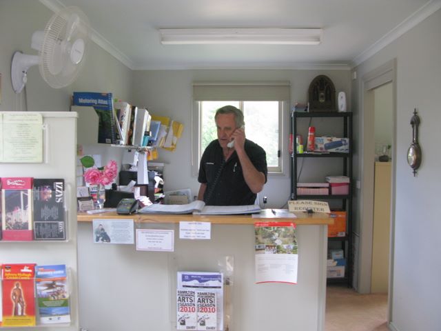 Wannon River Holiday Park - Wannon: Park owner Gary Foley in the office