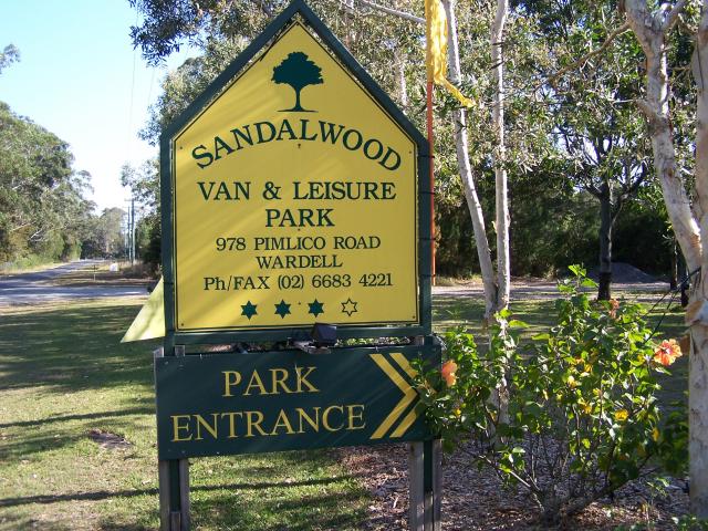 Sandalwood Van and Leisure Park - Wardell: Park Entrance Sign