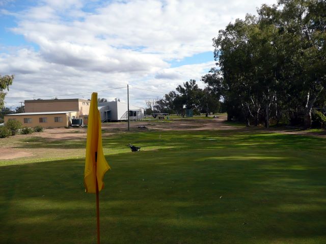 Warren Golf Course - Warren: Green on Hole 13 looking back along fairway.