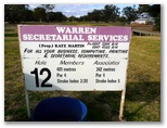 Warren Golf Course - Warren: Hole 12 Par 4, 401 metres.  Hole 12 is sponsored by Warren Secretarial Services.