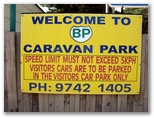 BP Caravan Park  - Werribee South: Bruxner Park Caravan Park welcome sign.