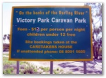 Victory Park Caravan Park - Wilcannia: Victoria Park Caravan Park welcome sign
