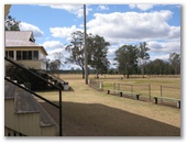 Dingo Creek Bicentennial Park - Wondai: Overview of oval and grandstand