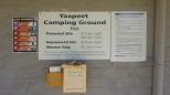 Yaapeet Camping Ground - Yaapeet: Welcome sign and camp fees.
