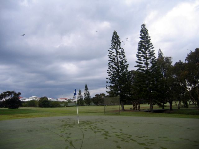 Yamba Golf Course - Yamba: 10th green - tricky when wet.