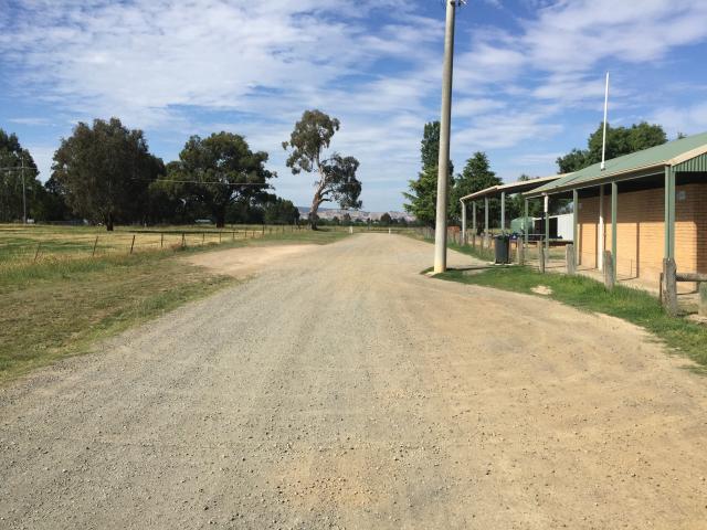 Yarck Recreation Reserve - Yarck: Road outside the Reserve with area for turning.