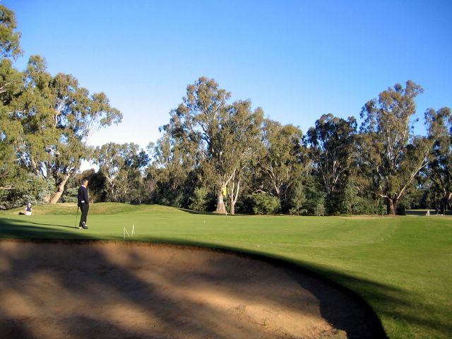 Yarrawonga & Border Golf Club - Mulwala: Deep bunker near 16th green