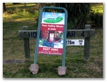 Yass Golf Course - Yass: Hole 5 Par 4, 278 meters.  Sponsored by Yass Valley Wines and Cafe.