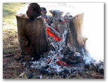Yass Golf Course - Yass: Stump burning - ideal for early morning players on frosty days.